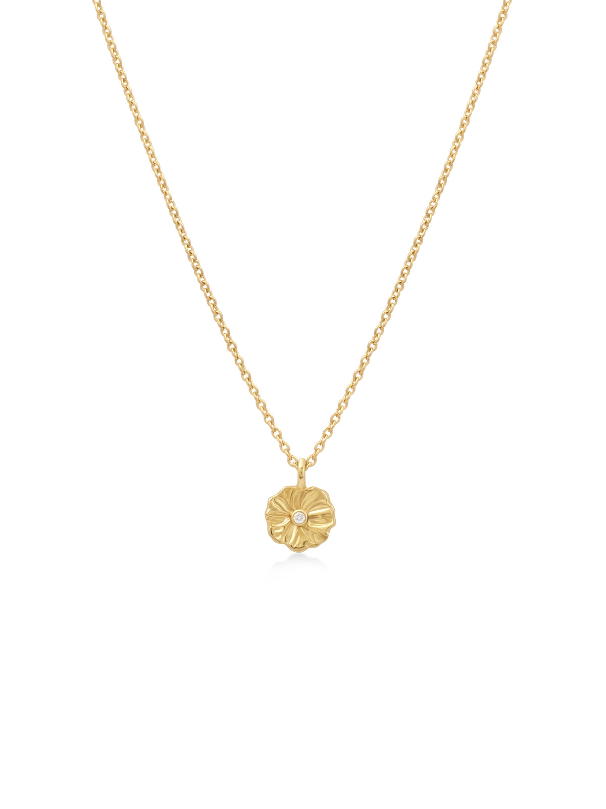 18K Lilypad Tag Necklace
