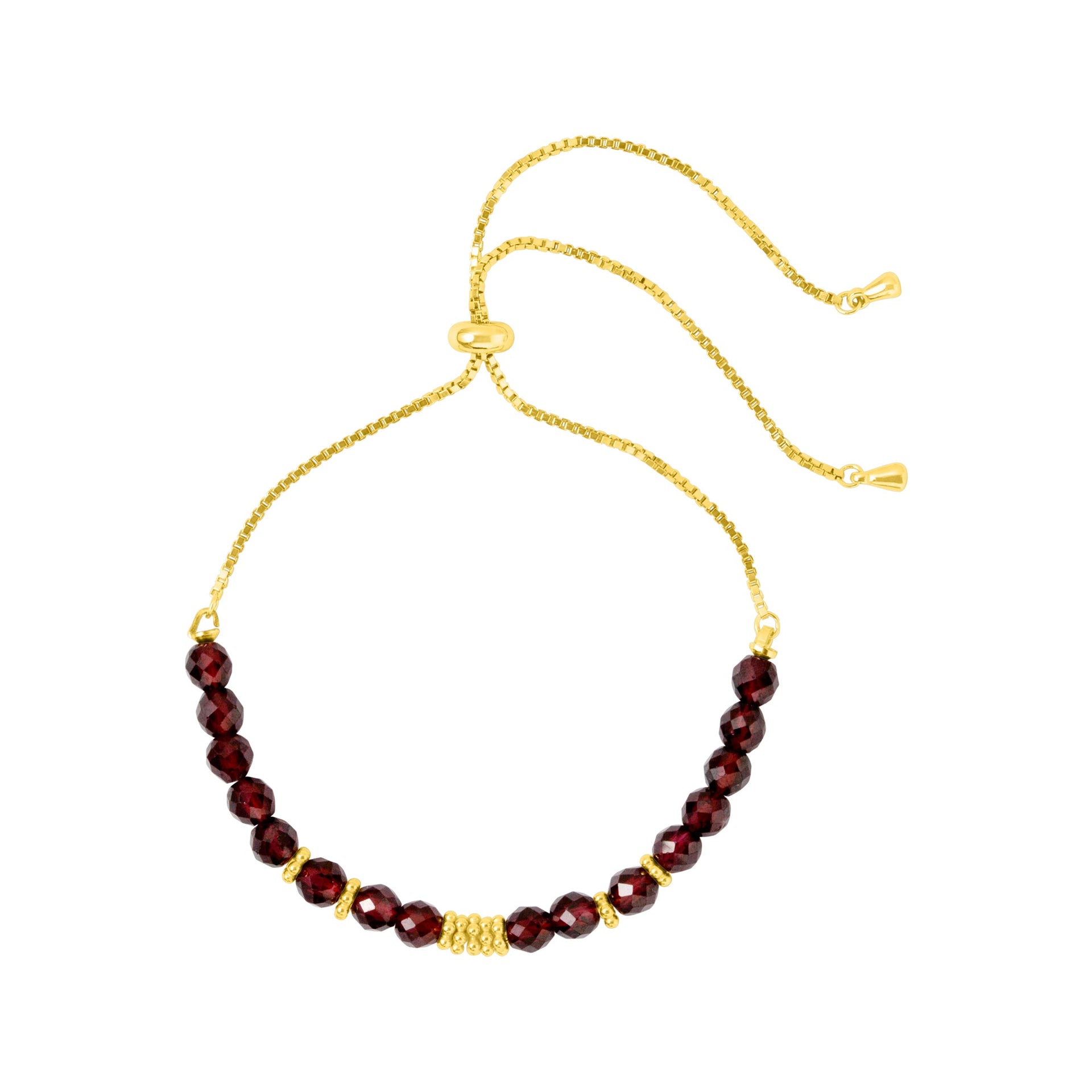 Garnet Kismet Bracelet Gold