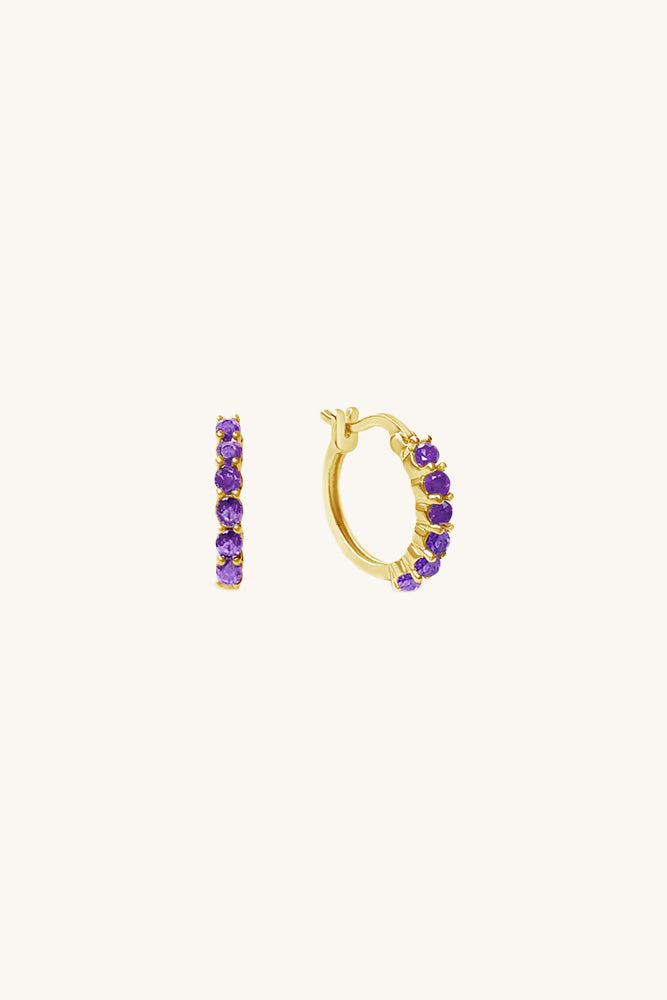 Karma Hoop Earrings - Amethyst