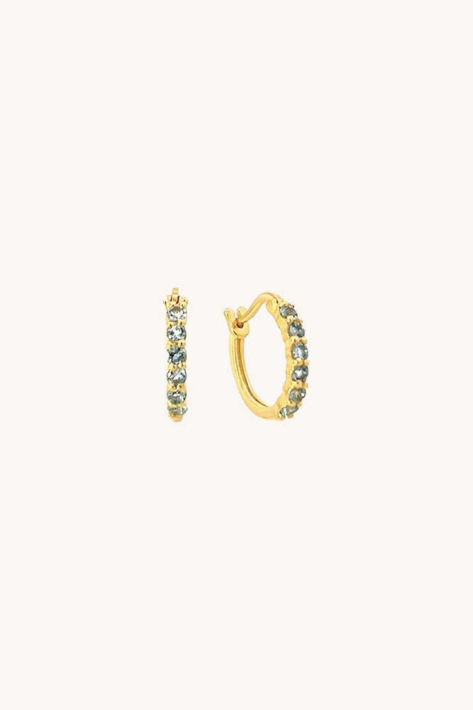 Karma Hoop Earrings - Aquamarine