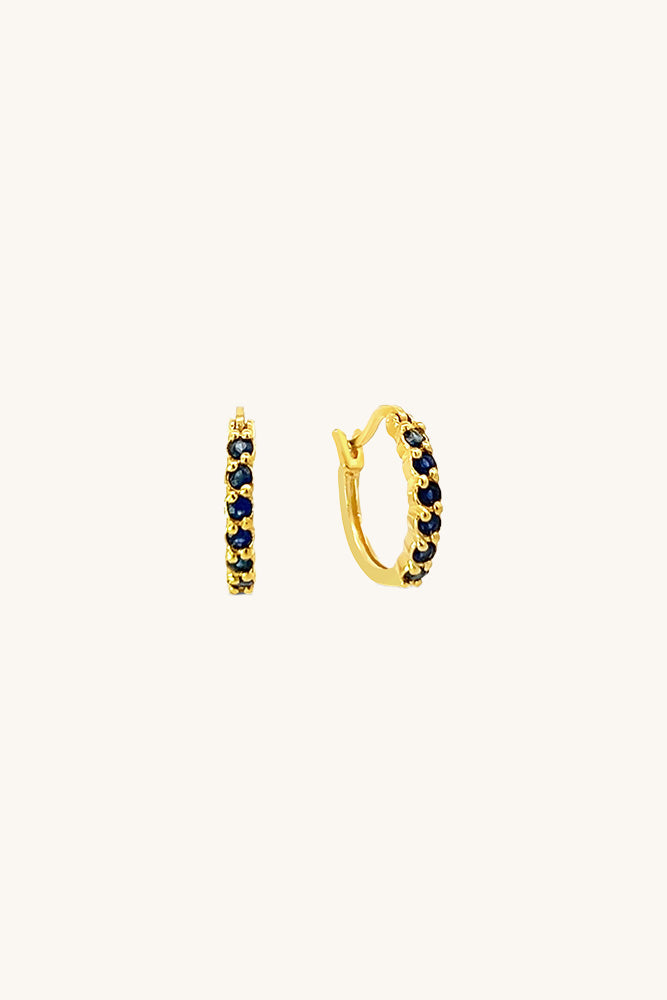 Karma Hoop Earrings - Blue Sapphire