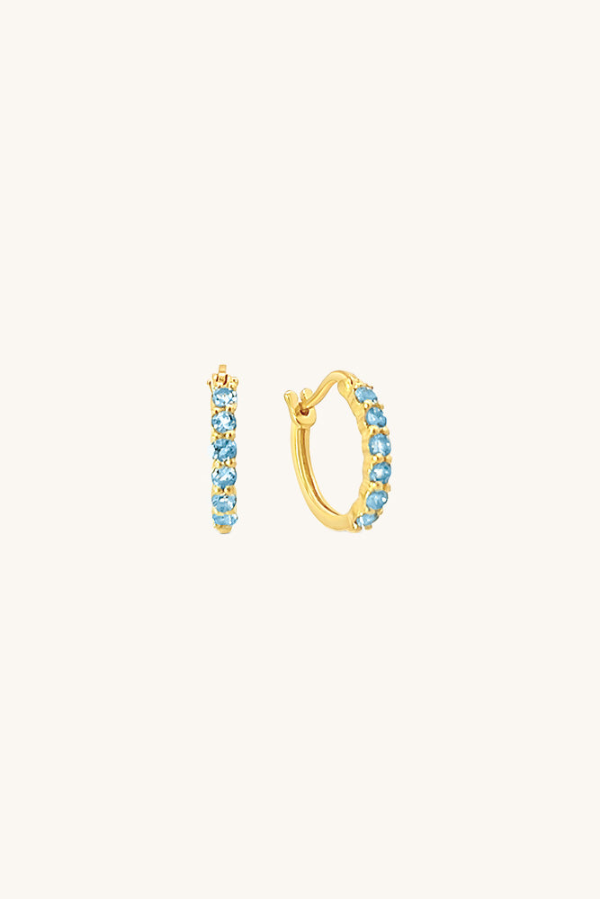 Karma Hoop Earrings - Blue Topaz