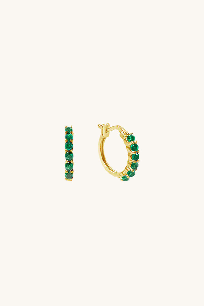 Karma Hoop Earrings - Emerald