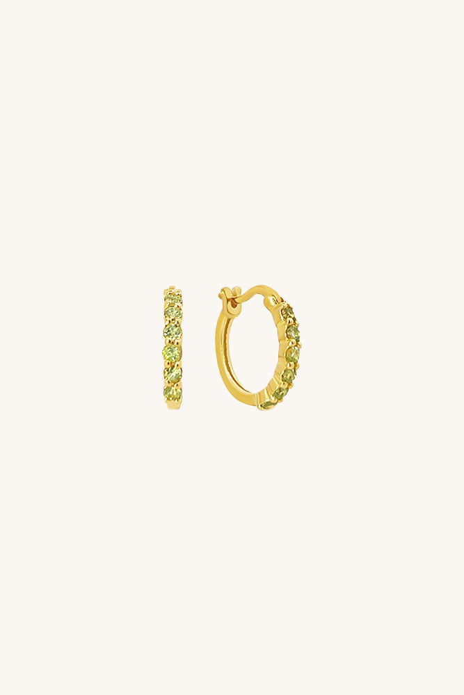Karma Hoop Earrings - Peridot
