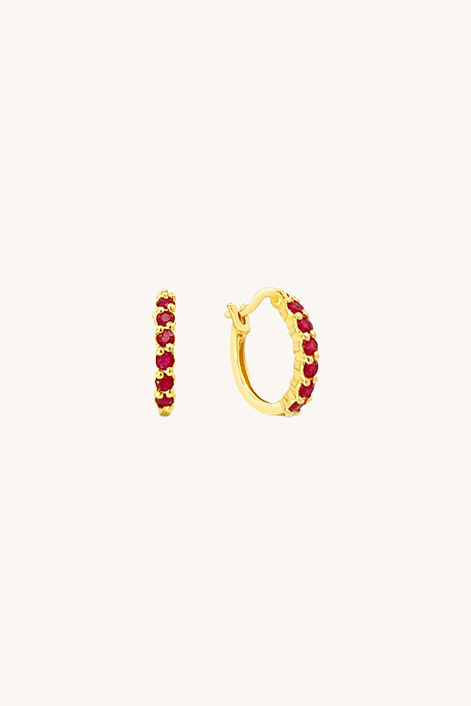 Karma Hoop Earrings - Ruby