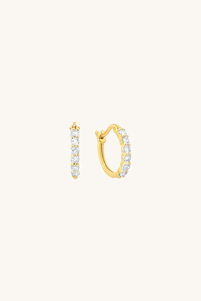 Karma Hoop Earrings - White Topaz