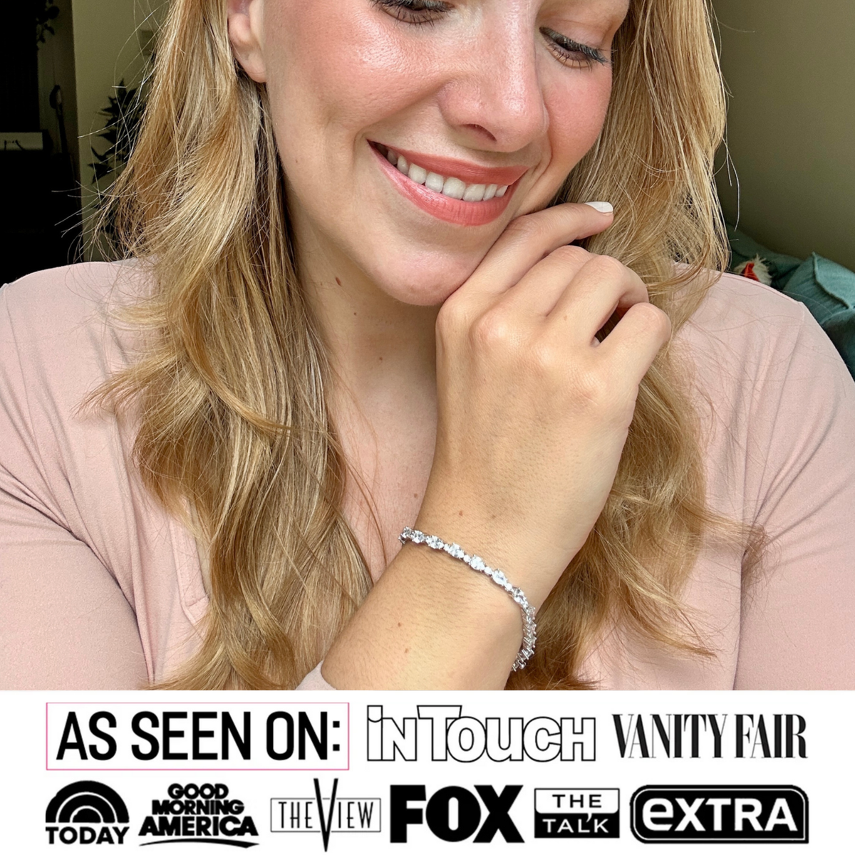 Katelynn 18k White Gold Plated Tennis Bracelet with Simulated Diamond Crystals