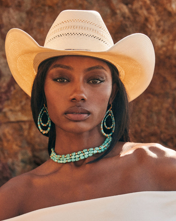 Vintage Kendra Scott Turquoise Earrings Bree Vintage Gold Open