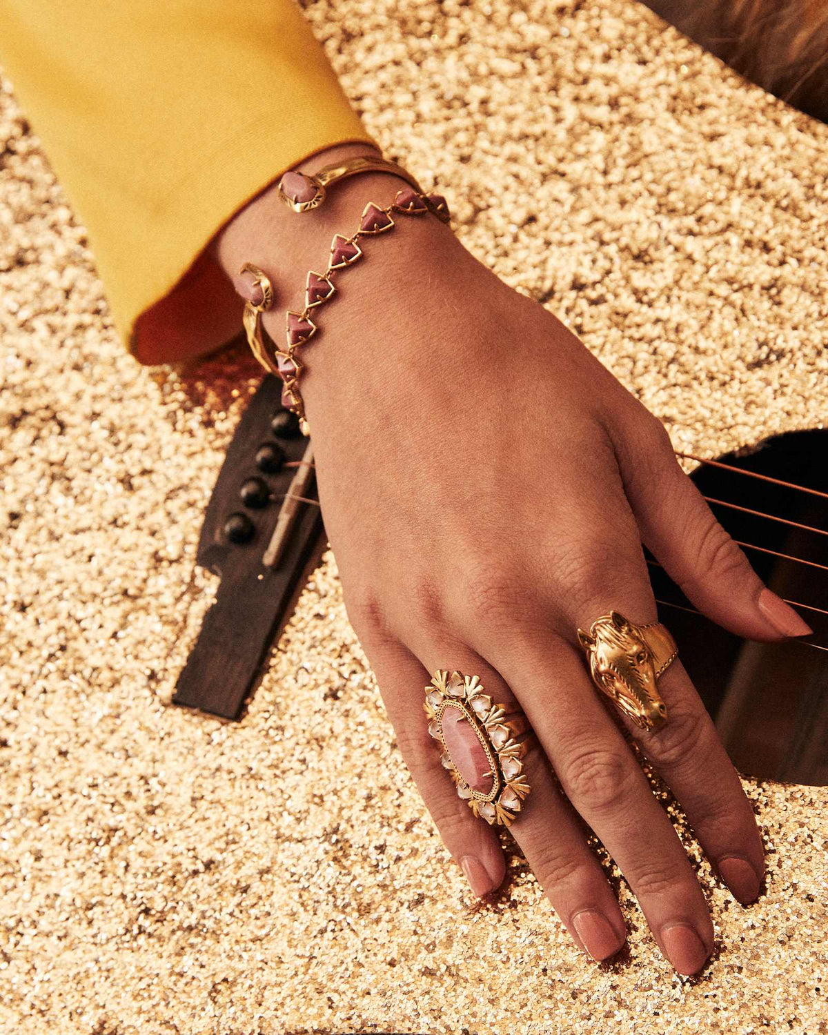 robby-vintage-gold-link-and-chain-bracelet-in-blush-pink-quartzite-swarovski