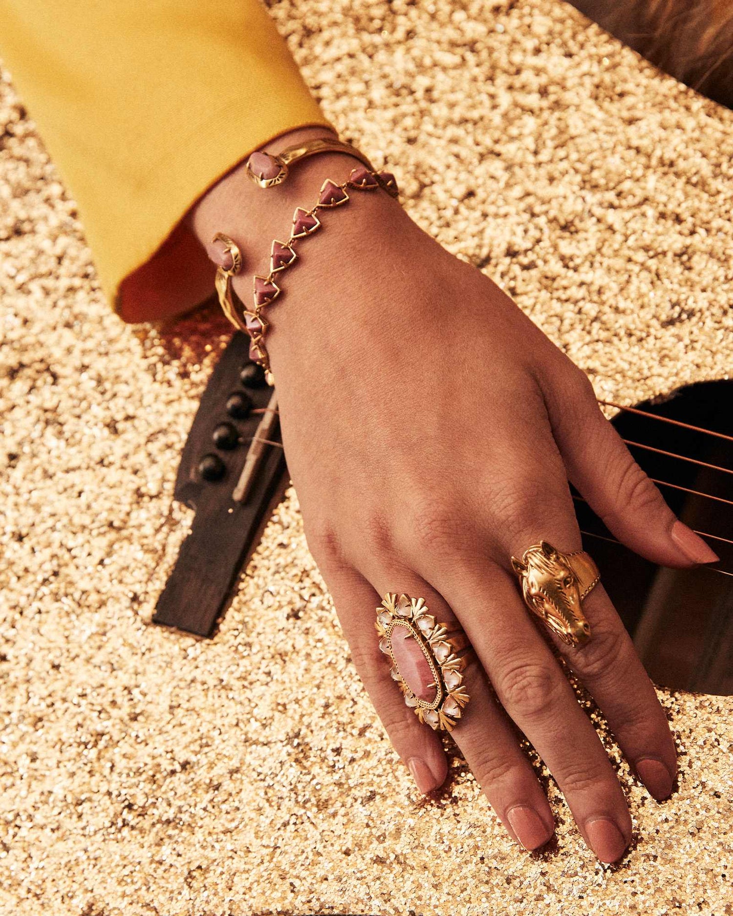 robby-vintage-gold-link-and-chain-bracelet-in-blush-pink-quartzite-swarovski