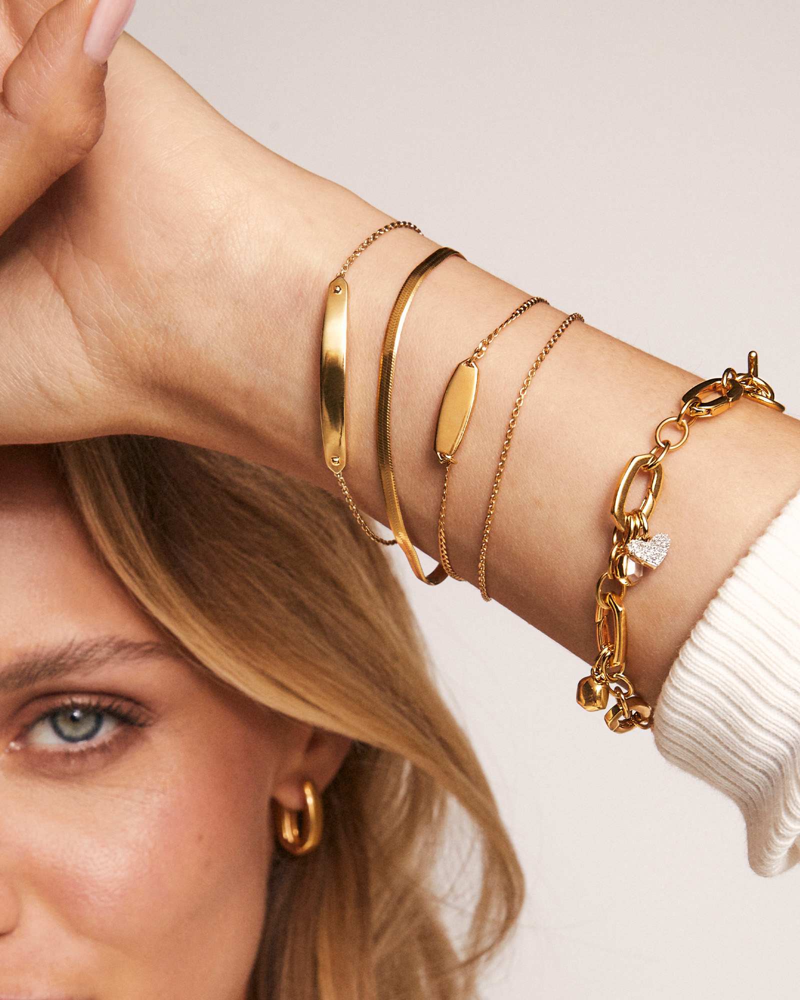 Link & Chain Charm Bracelet in 18k Gold Vermeil