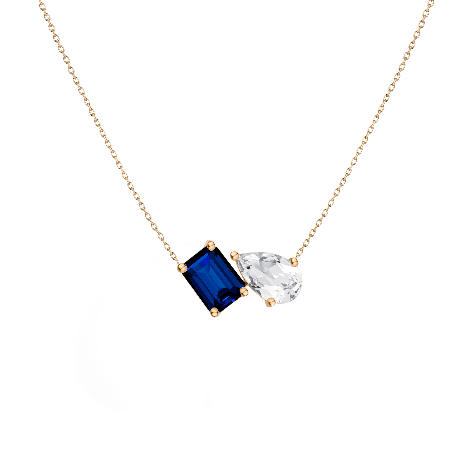 Ready-to-Ship Toi et Moi Gemstone Heirloom Necklace