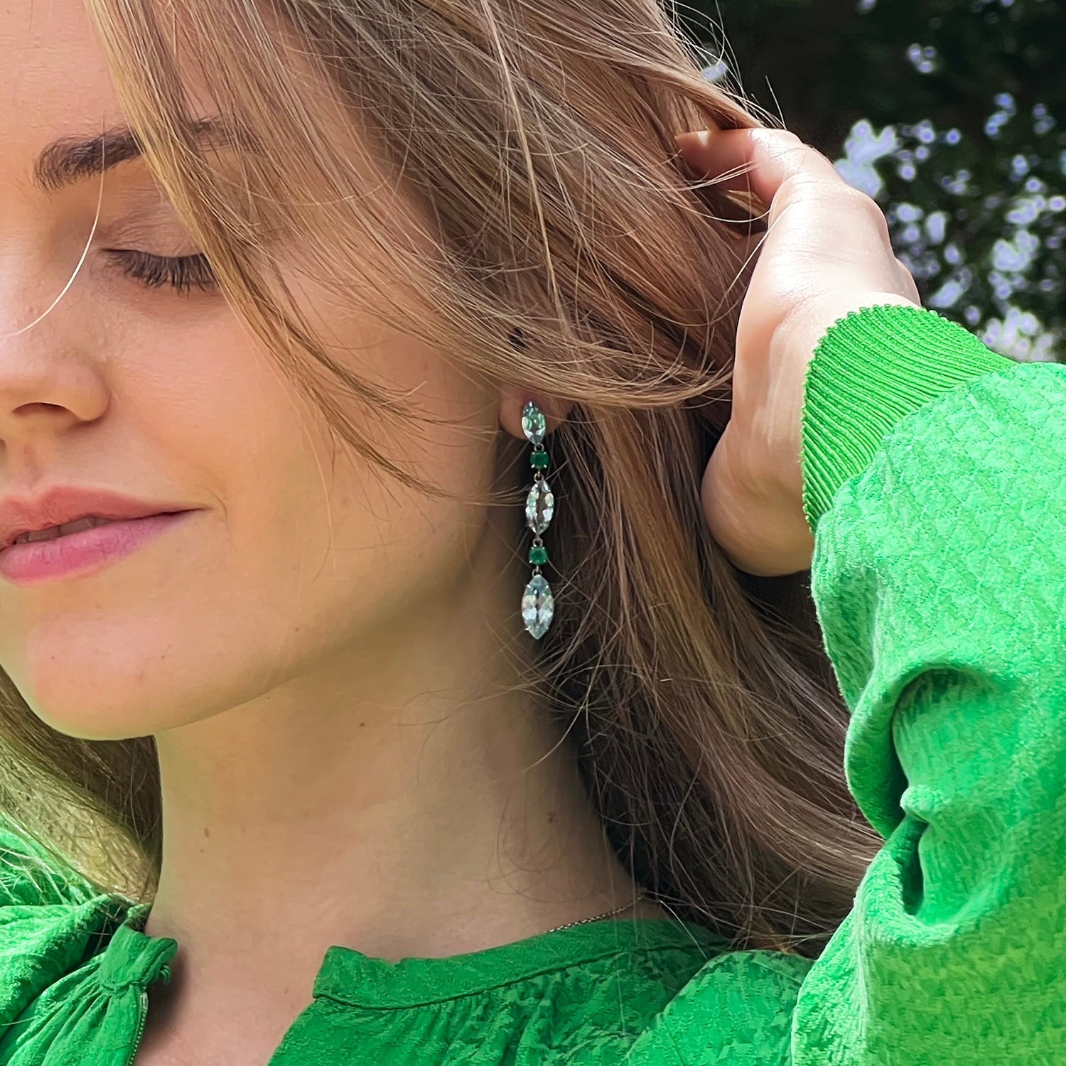 Blue Topaz & Agate Earrings