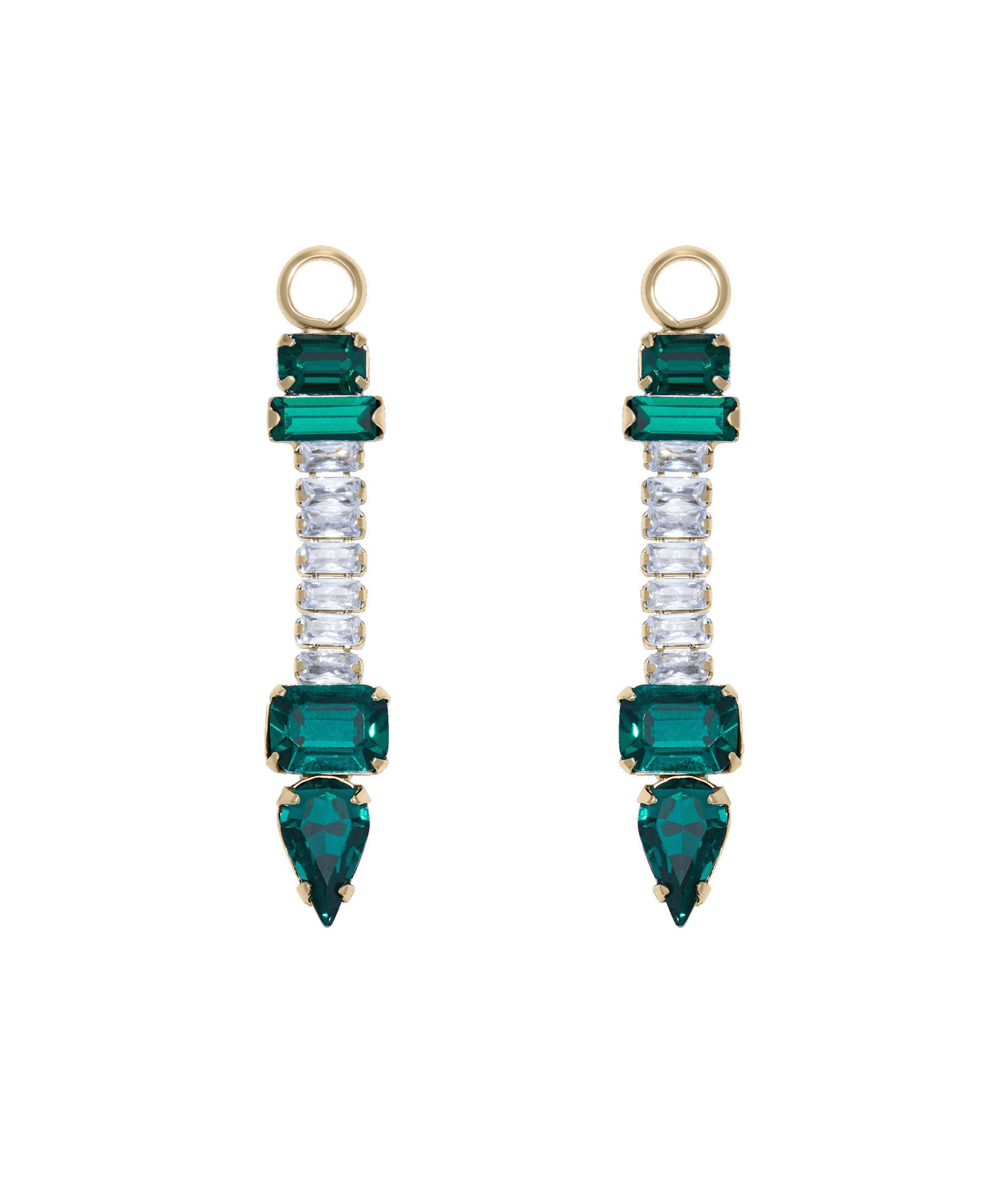 Emerald Baguette Huggie Charms
