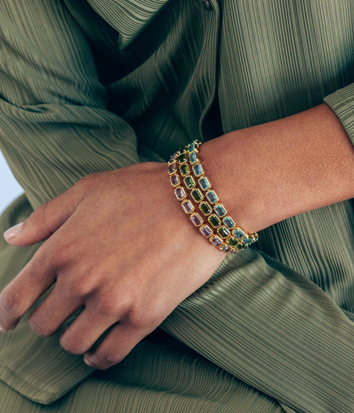 Liza Slider Bracelet in Olivine