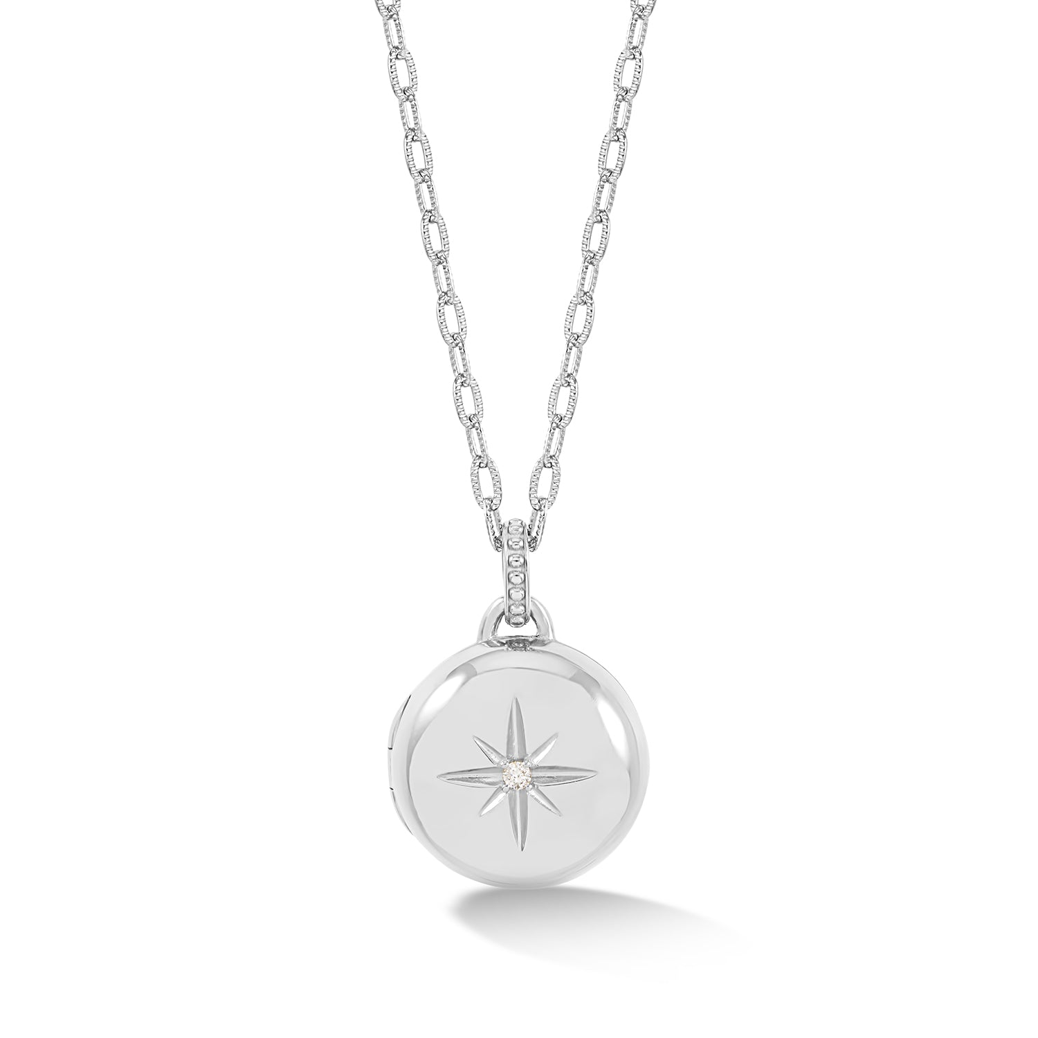 Diamond Starburst Round Locket