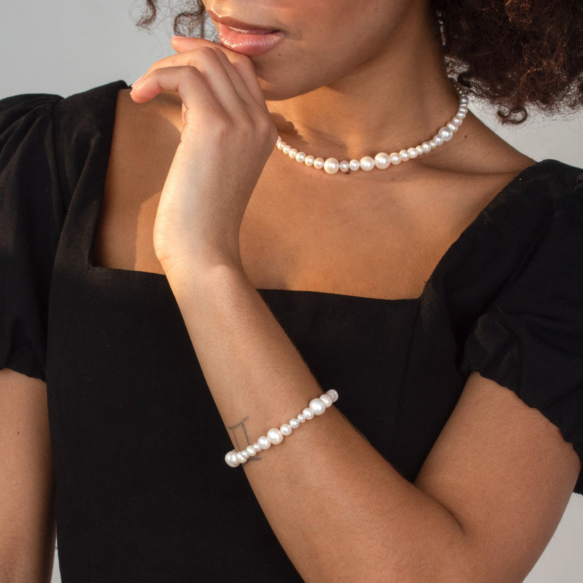 Mixed White Freshwater Luna Pearl™ Bracelet