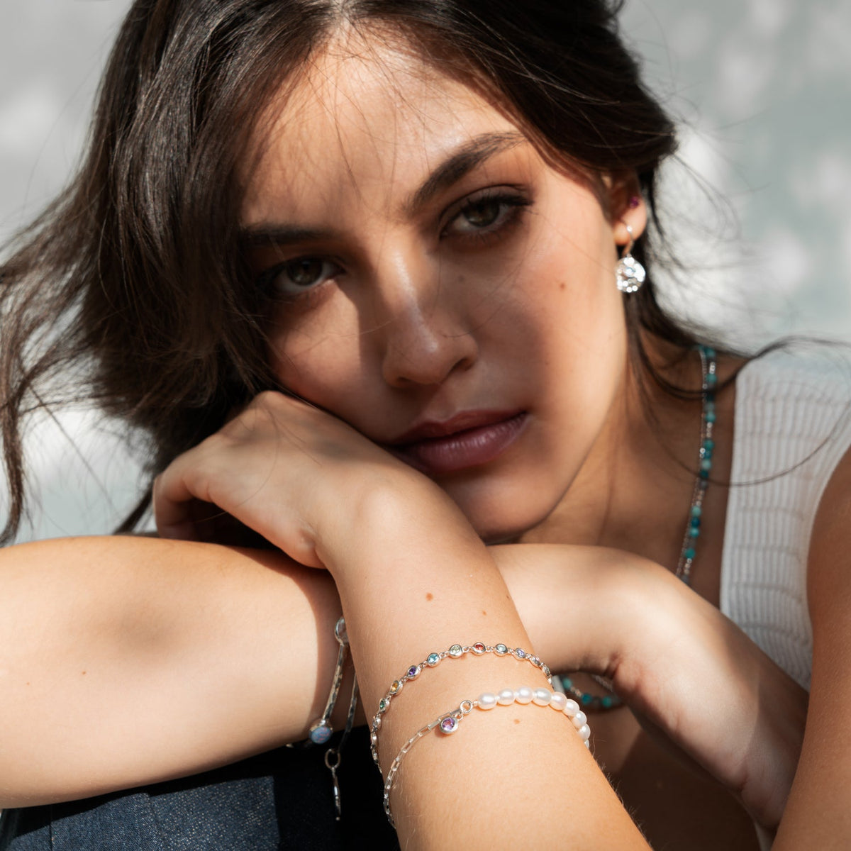 Luna Pearl™ & Amethyst Charm Bracelet