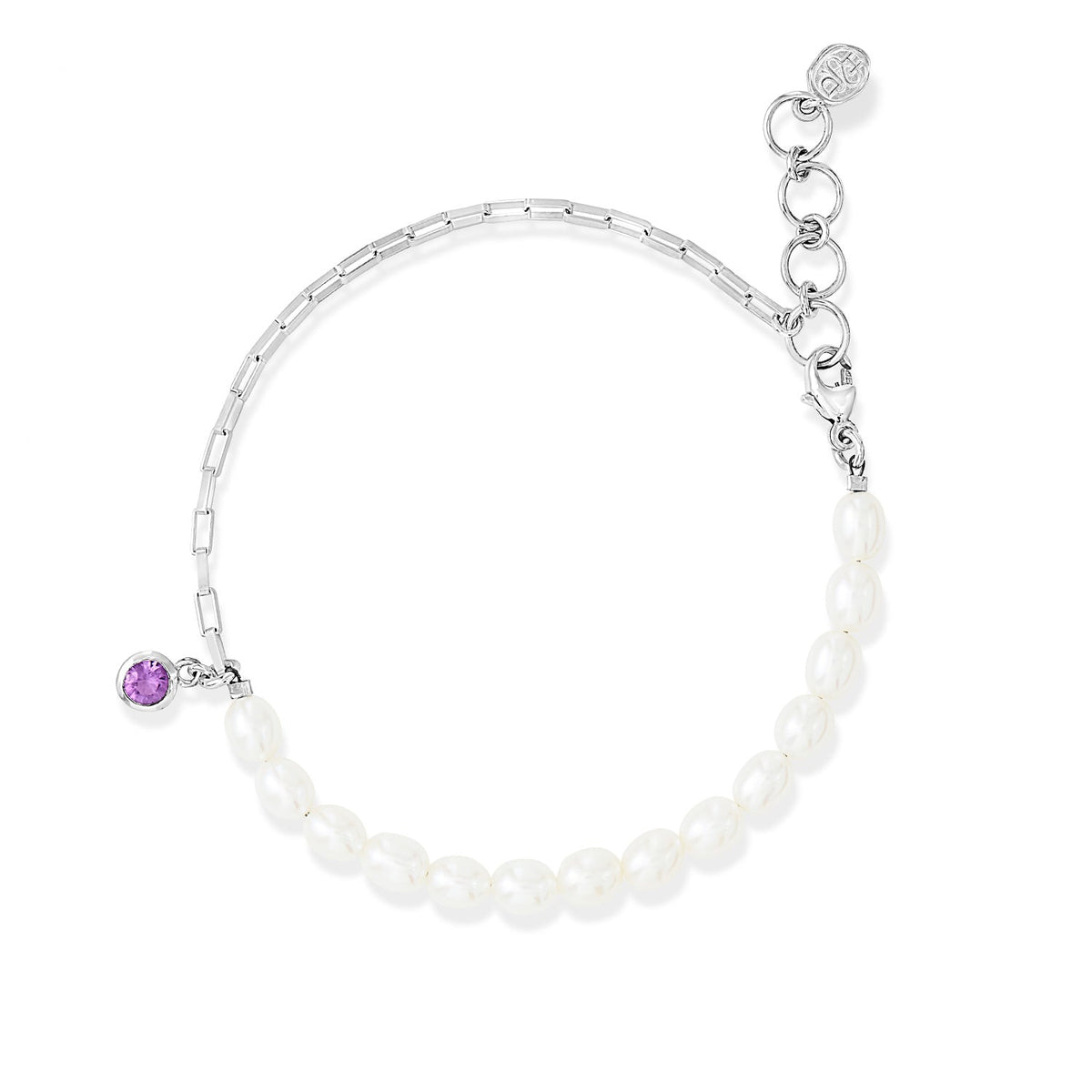 Luna Pearl™ & Amethyst Charm Bracelet