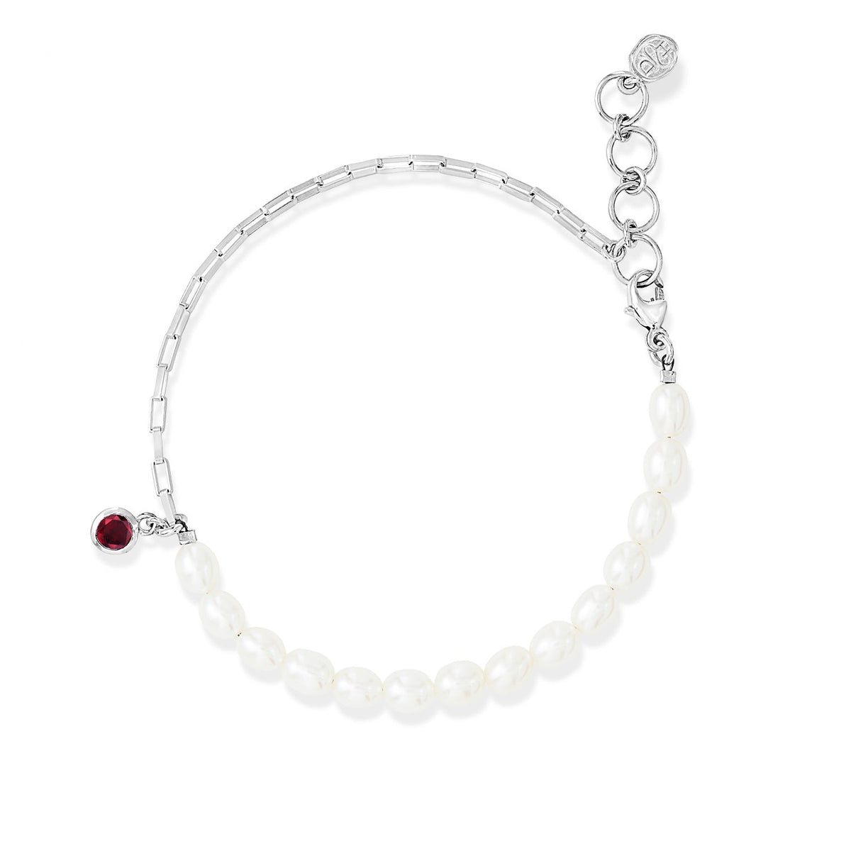 Luna Pearl™ & Garnet Charm Bracelet