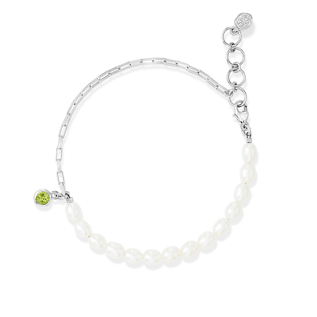 Luna Pearl™ & Peridot Charm Bracelet
