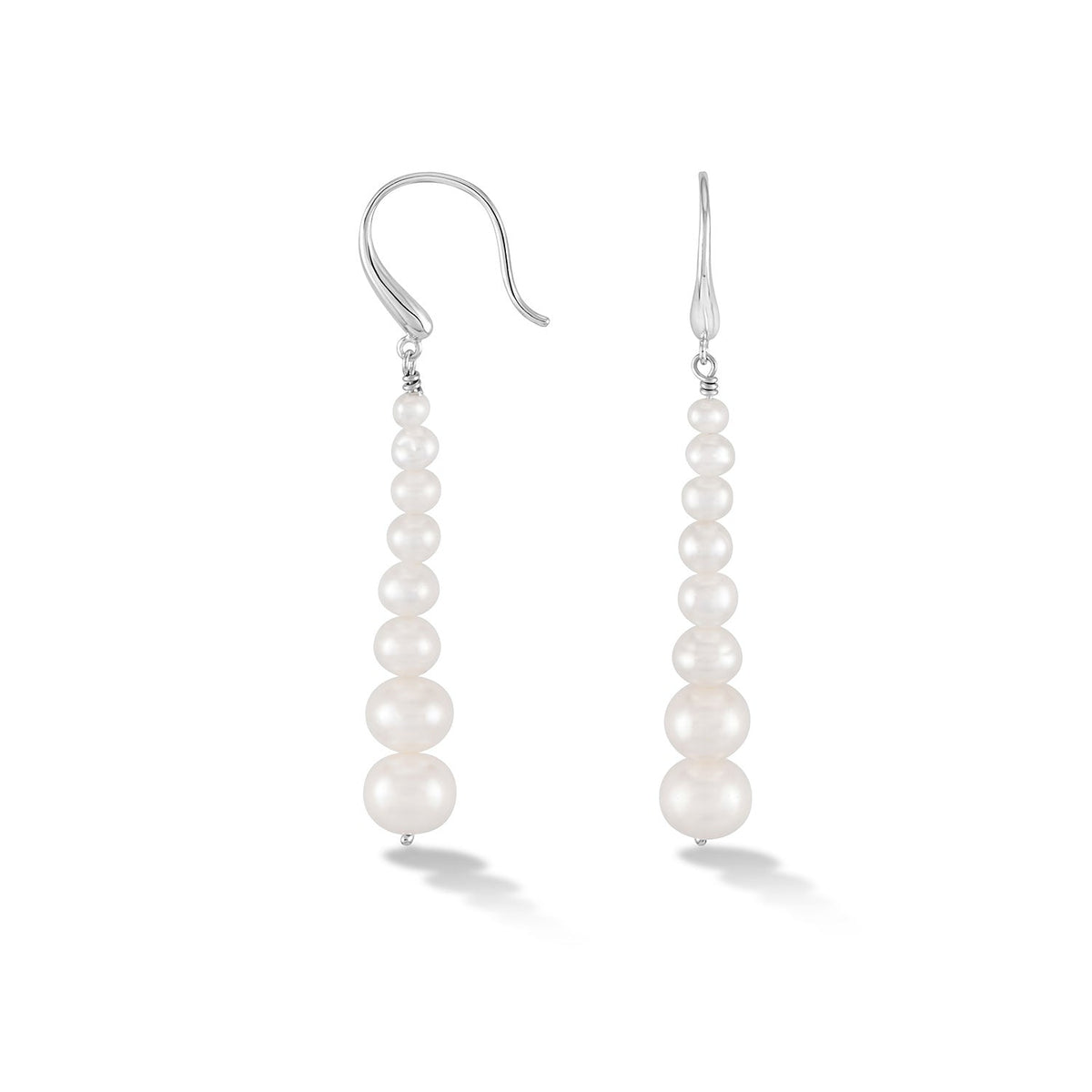 Long Graduated Waterfall Pearl Earrings