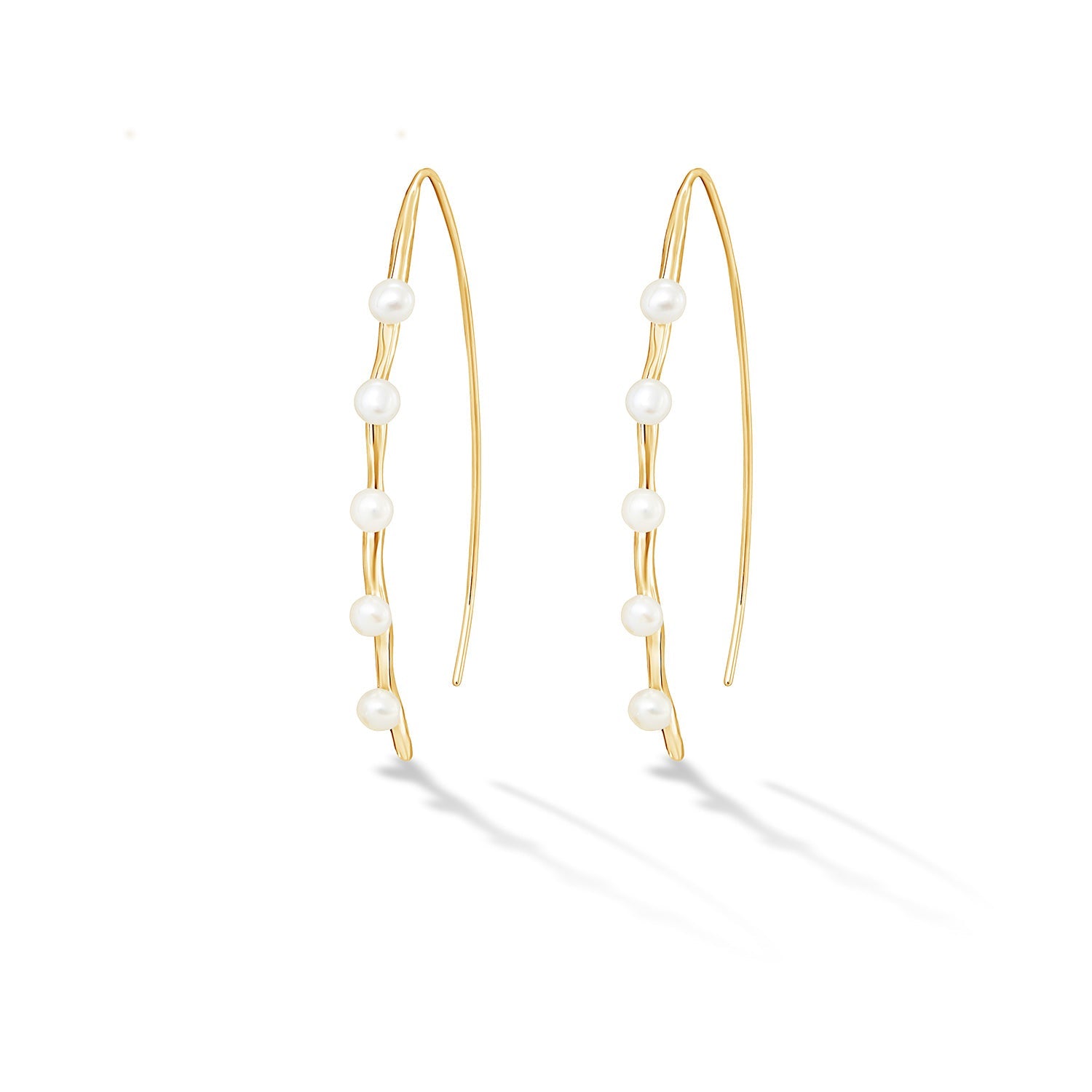 Short Waterfall Pearl Drop Earrings