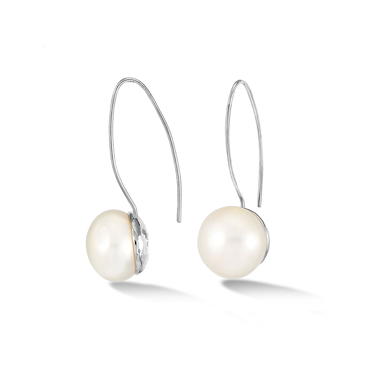 14mm Long White Luna Pearl™ Earrings