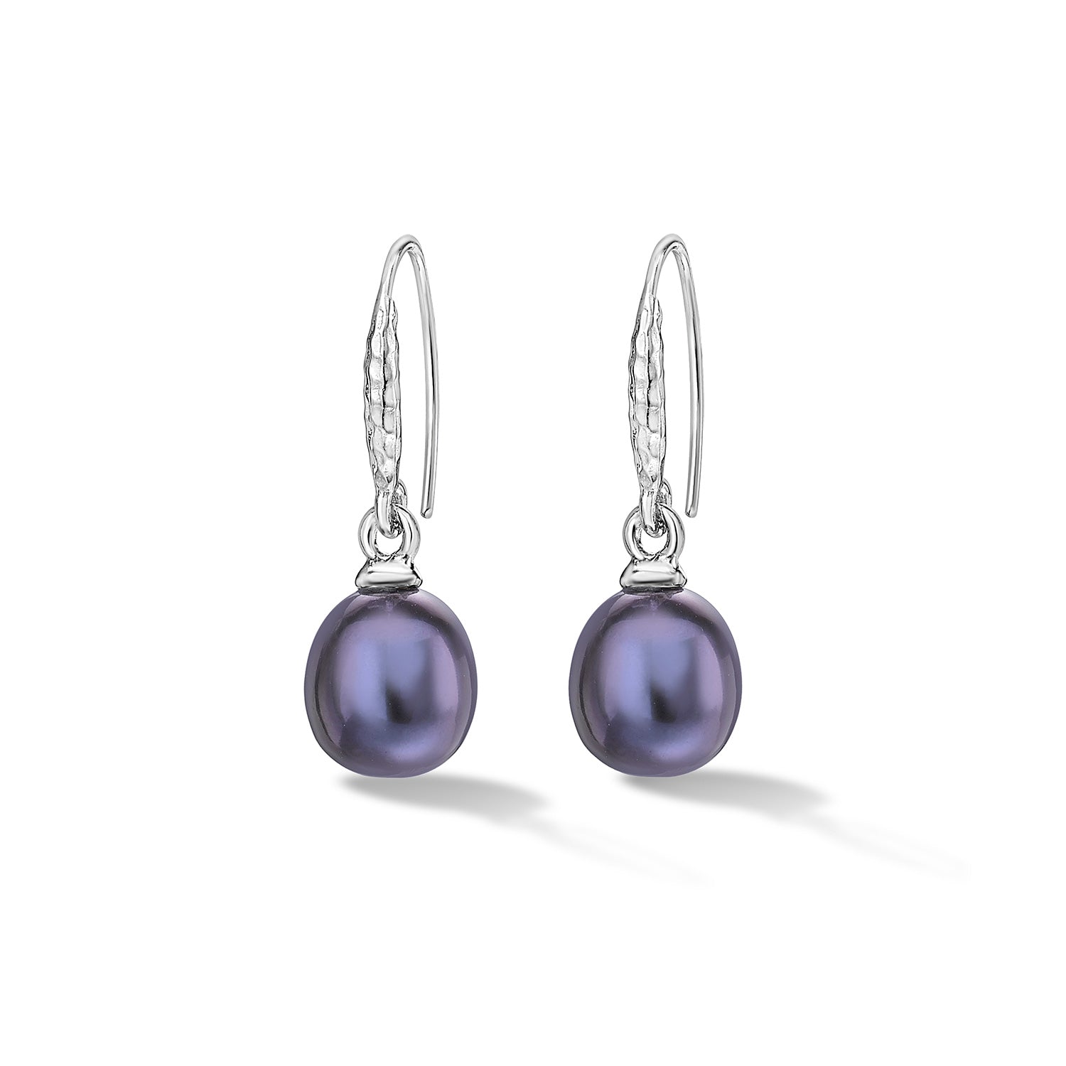 8mm Oval Peacock Luna Pearl Drop Earrings