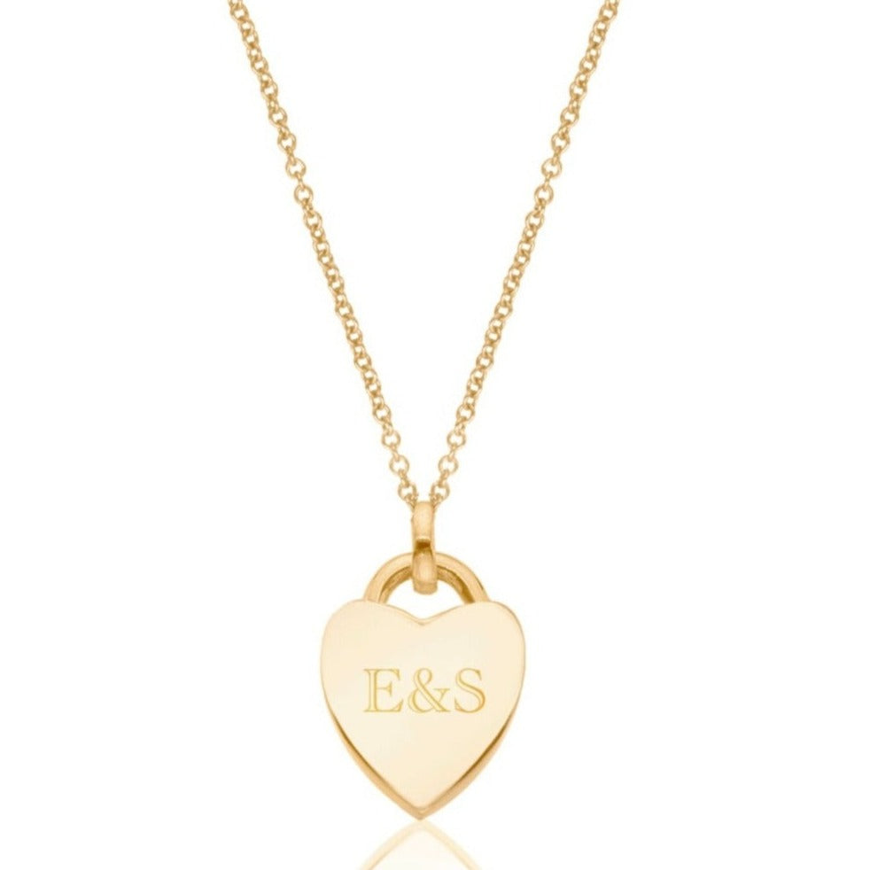 Gold Heart Engraved Necklace
