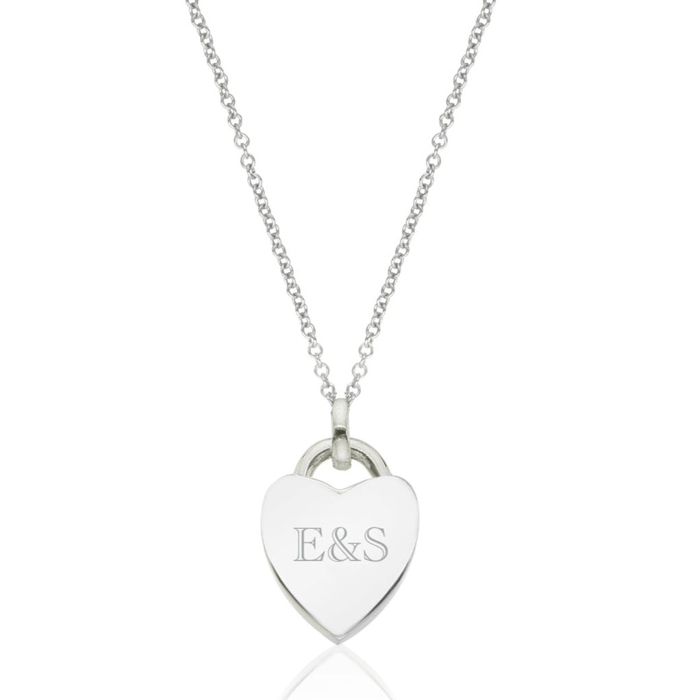 Silver Heart Engraved Necklace