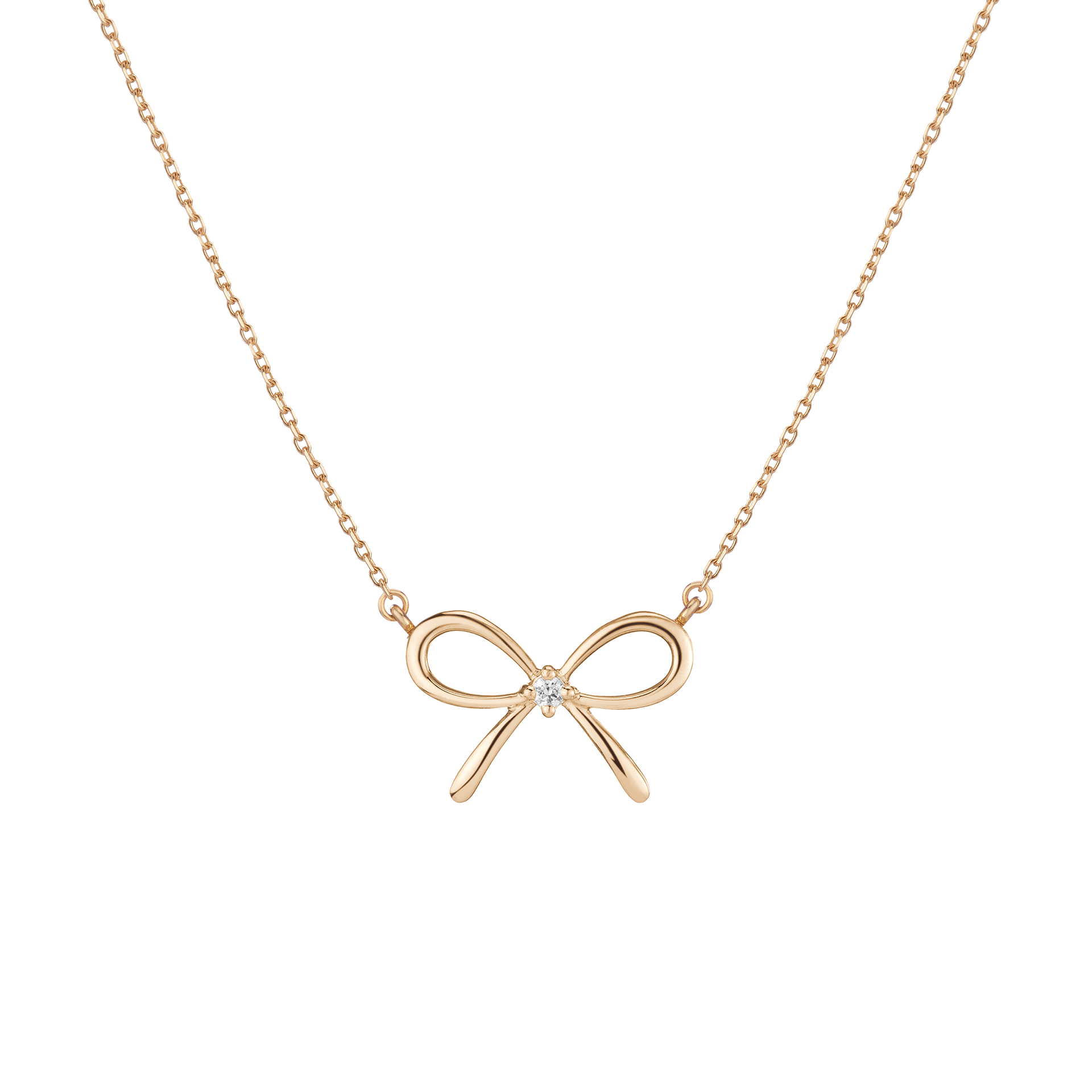Lab Grown Diamond Bow Necklace