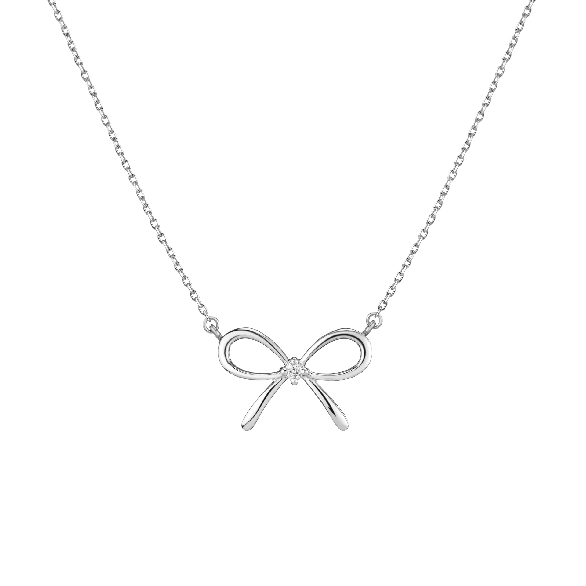 Lab Grown Diamond Bow Necklace