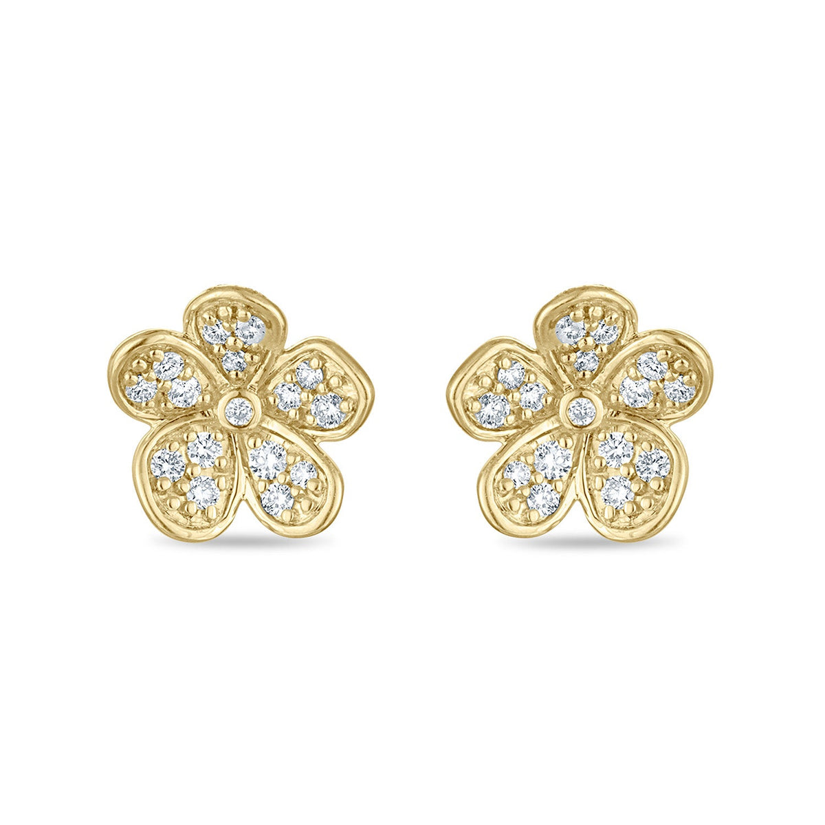 Large Florette Studs in Pavé Diamonds