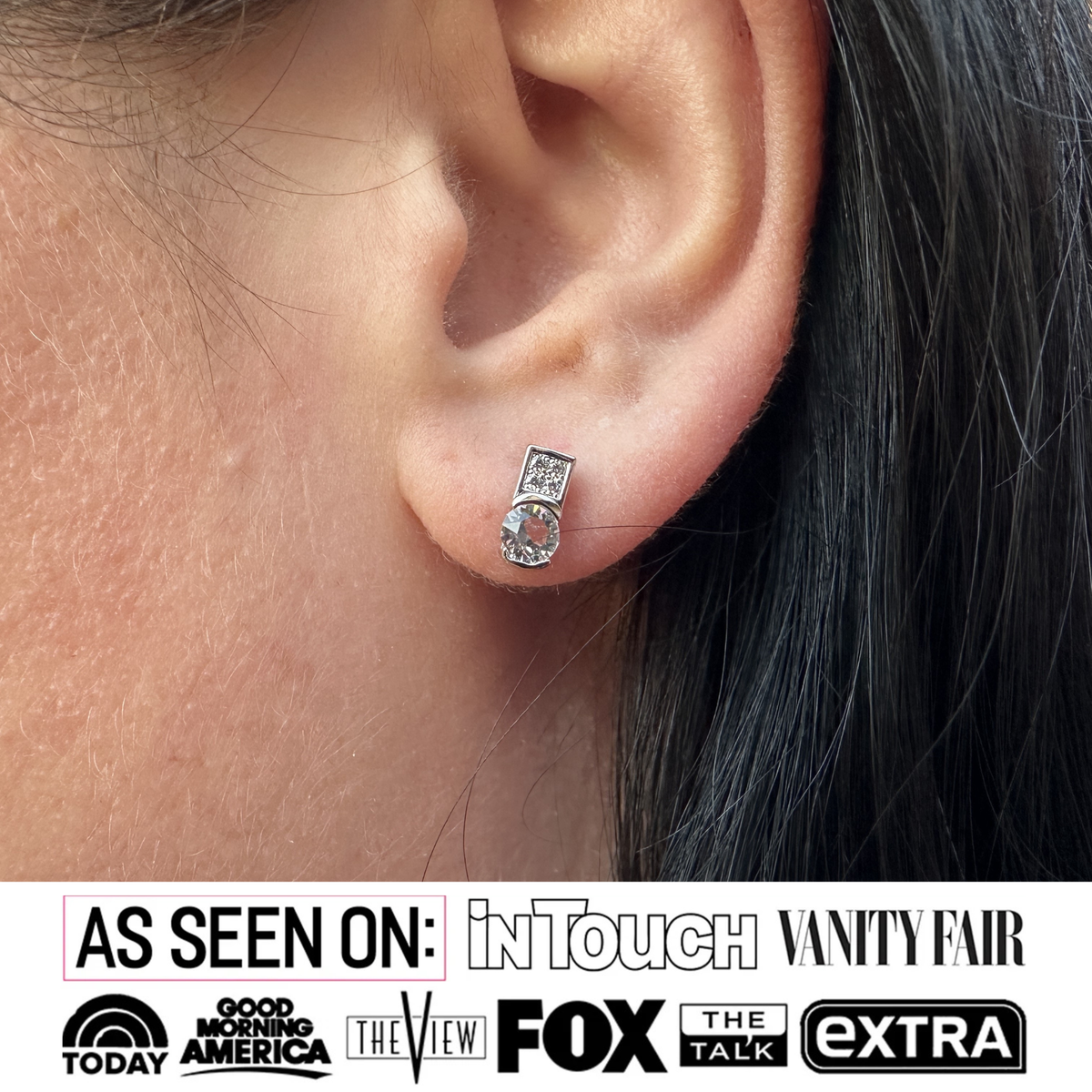 Laya 18k White Gold Plated Stud Earrings with Swarovski Crystals — Final Sale