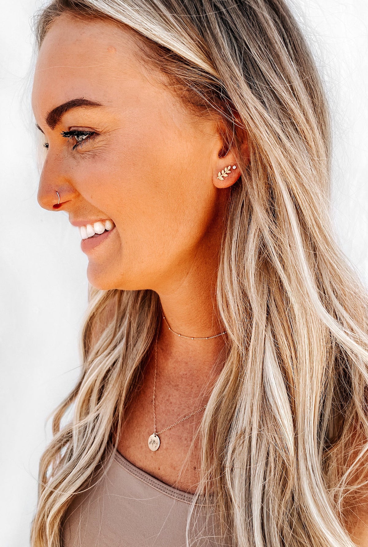 Leaf Branch Stud Earrings