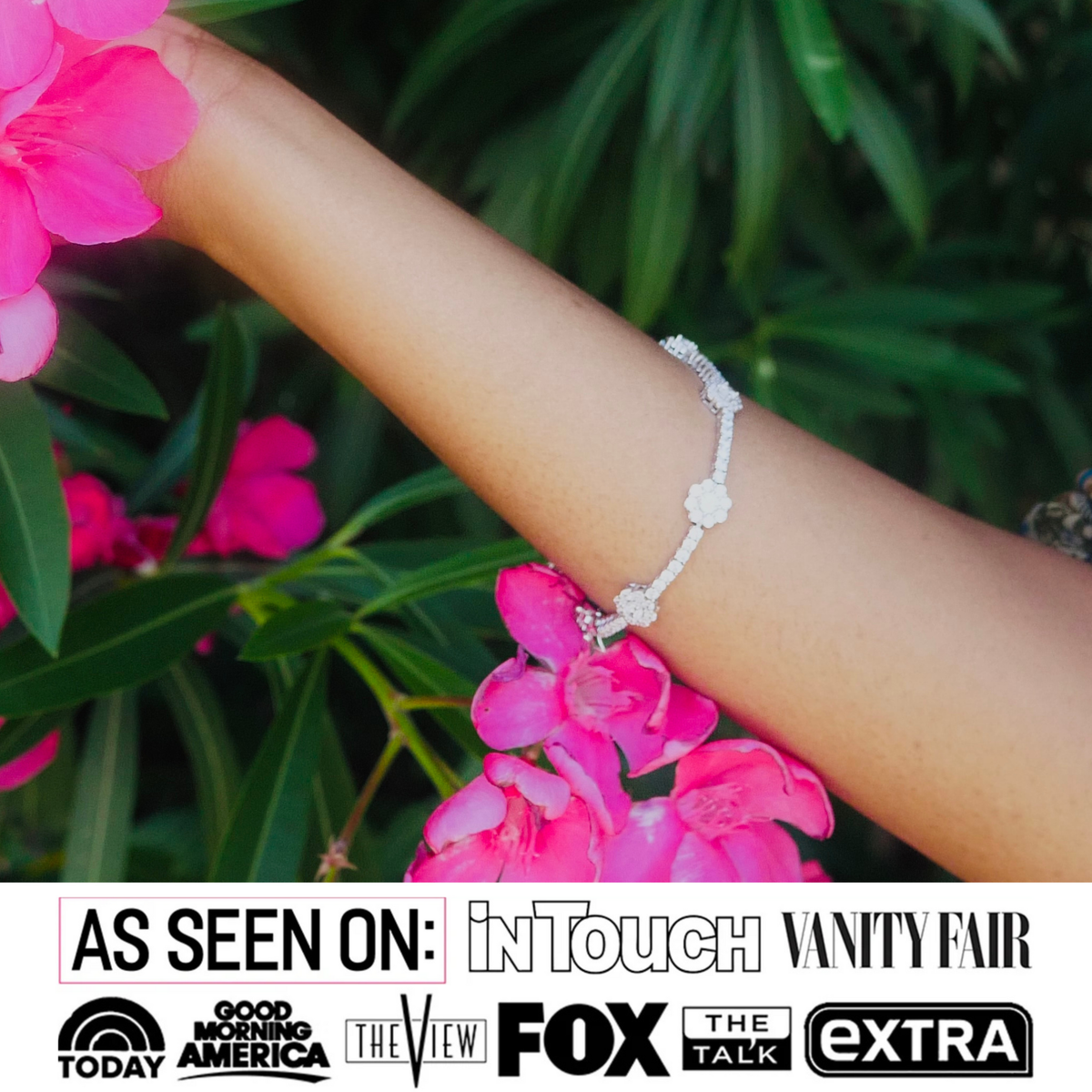 Leah 18k White Gold Plated Tennis Bracelet with Simulated Diamond Crystals