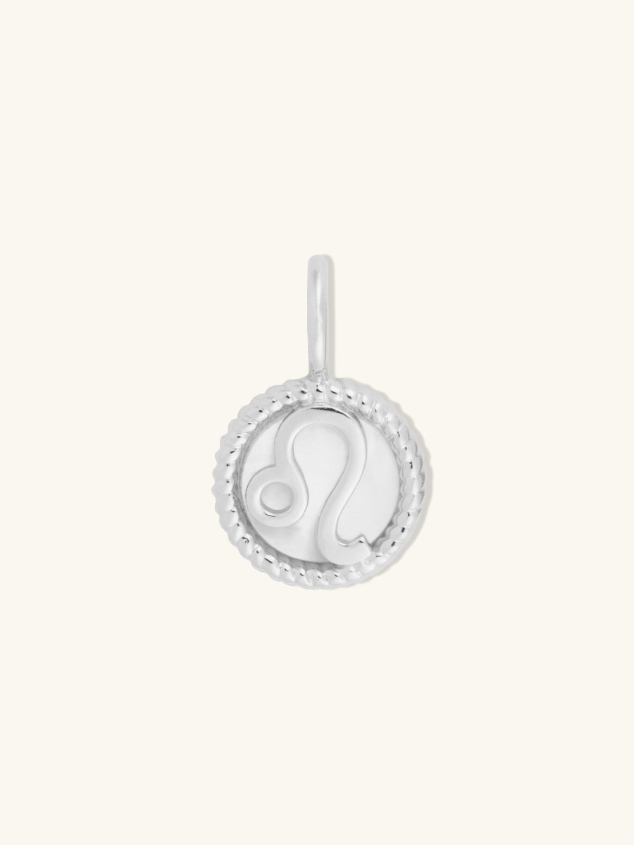 Leo Zodiac Mother of Pearl 925 Sterling Silver Pendant