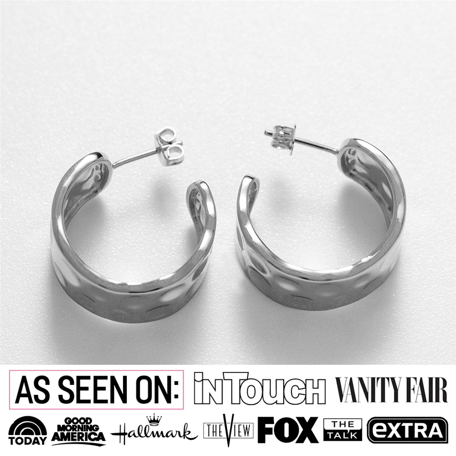 Letty 18k White Gold Plated Half Hoop Earrings