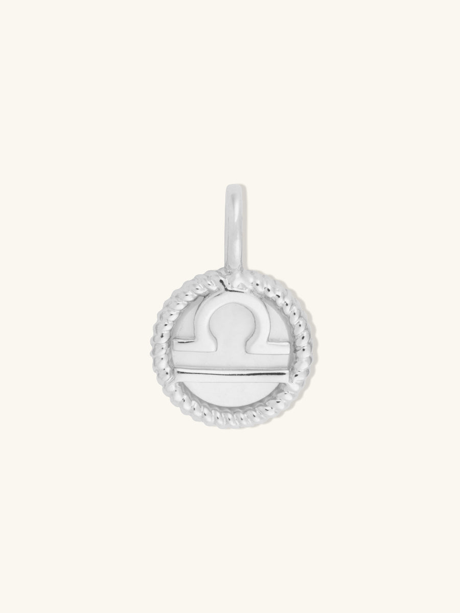 Libra Zodiac Mother of Pearl 925 Sterling Silver Pendant