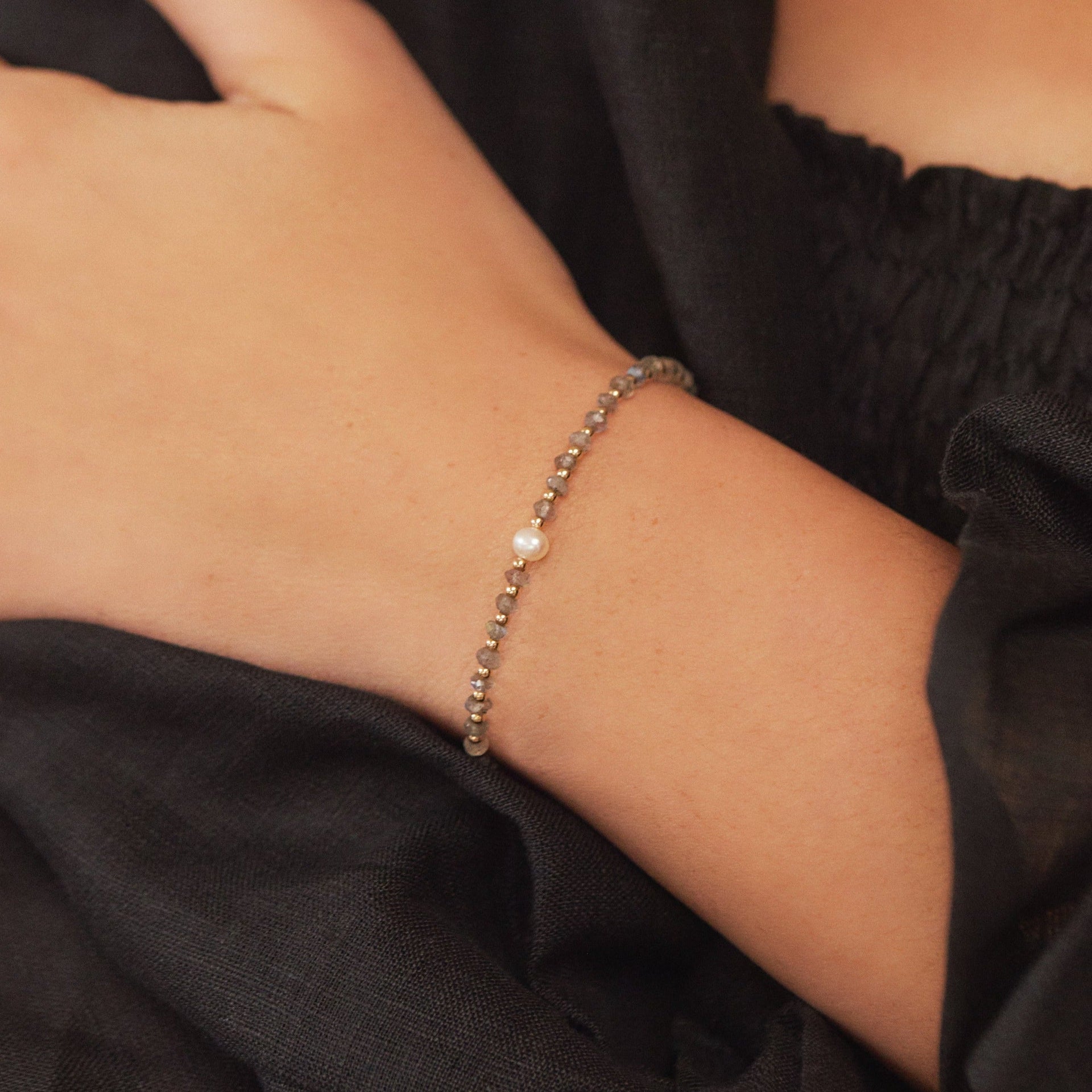 Silver Labradorite Gemstone Bracelet