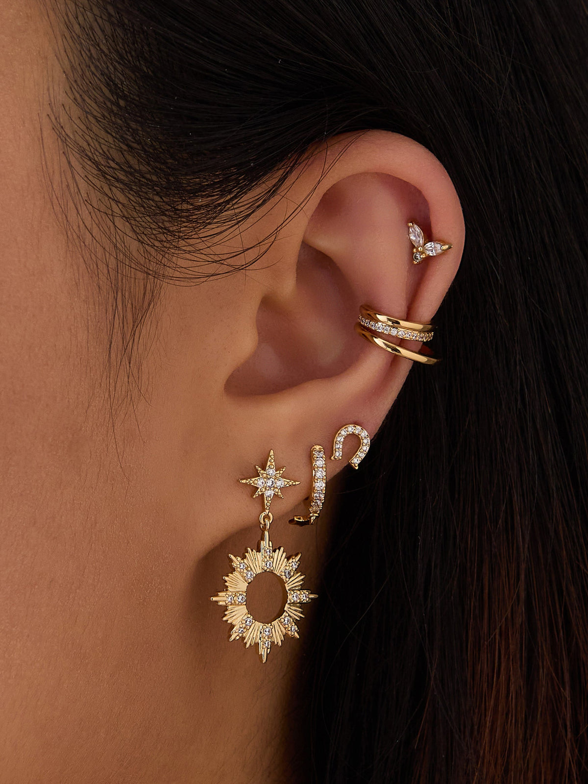 Lucky Gold Flat Back Earring