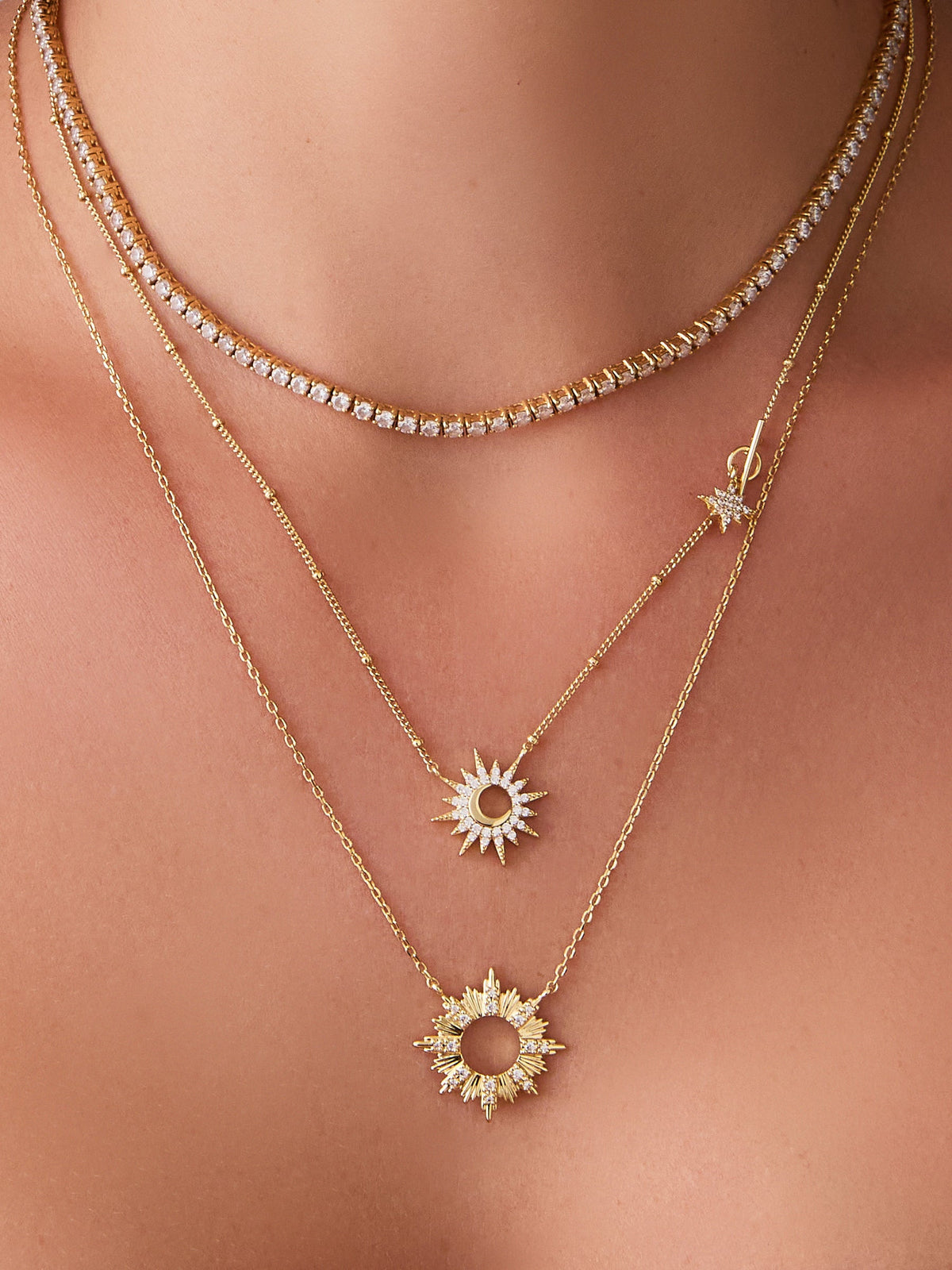 Pave 14K Gold Vermeil Tennis Necklace