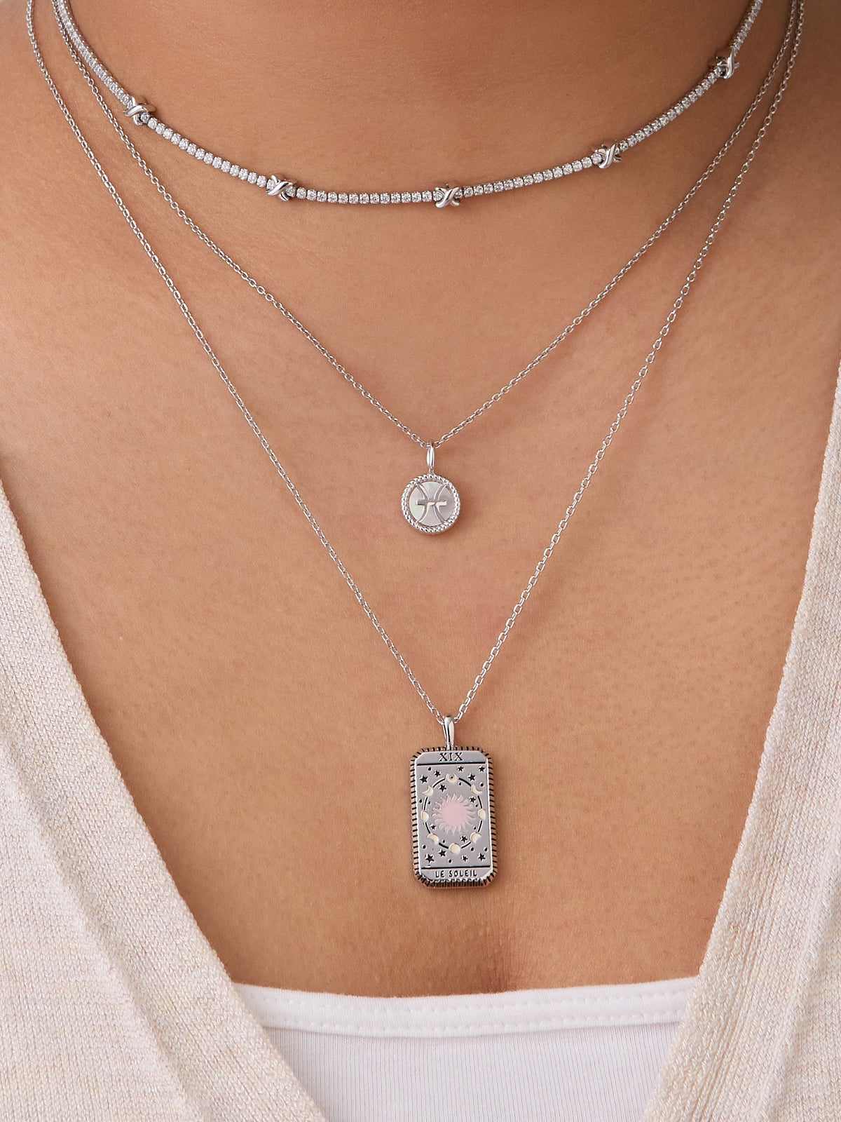 Virgo Zodiac Mother of Pearl 925 Sterling Silver Pendant