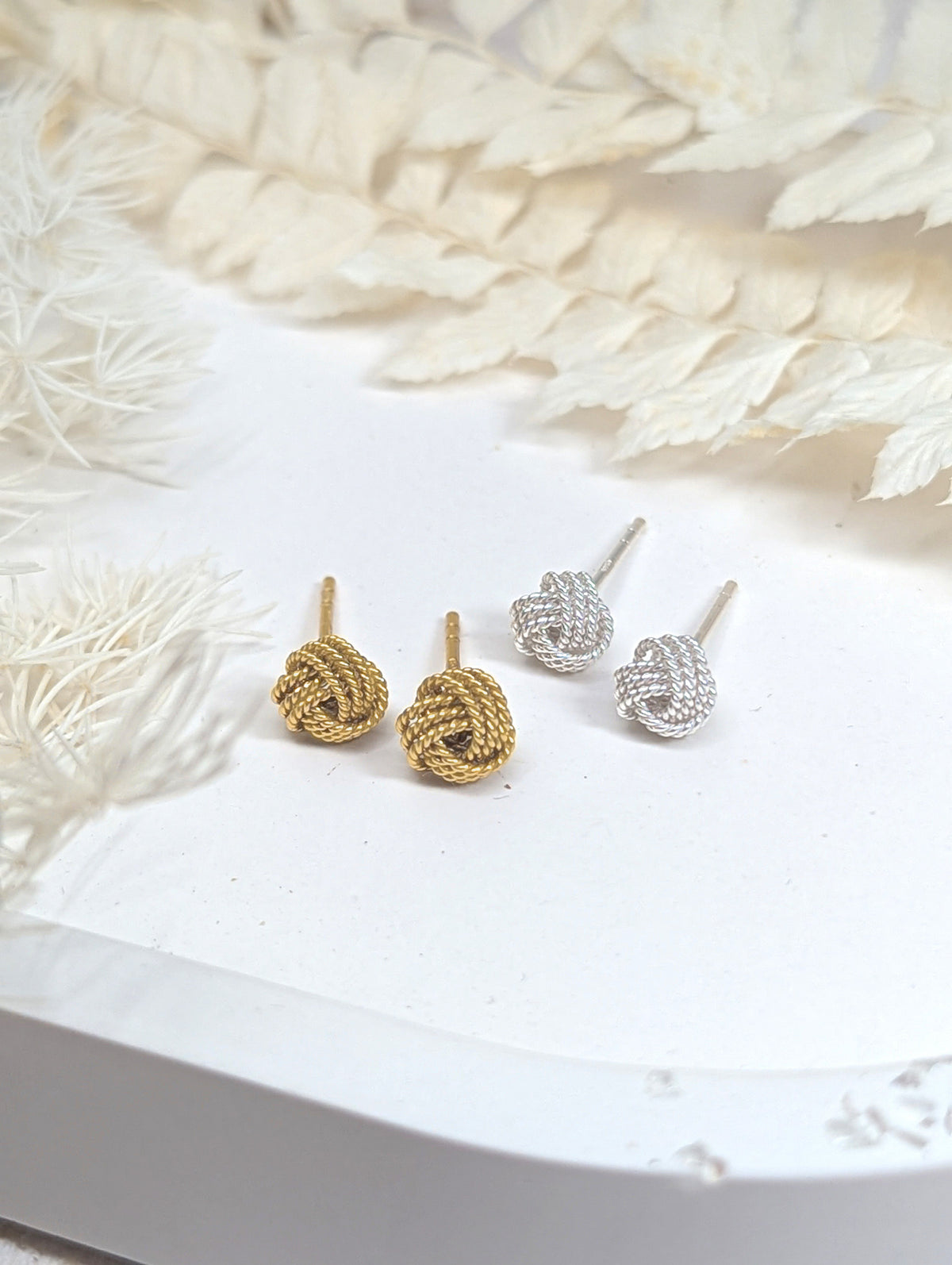 Love Knot Stud Earrings - Minimalist Knot Earrings