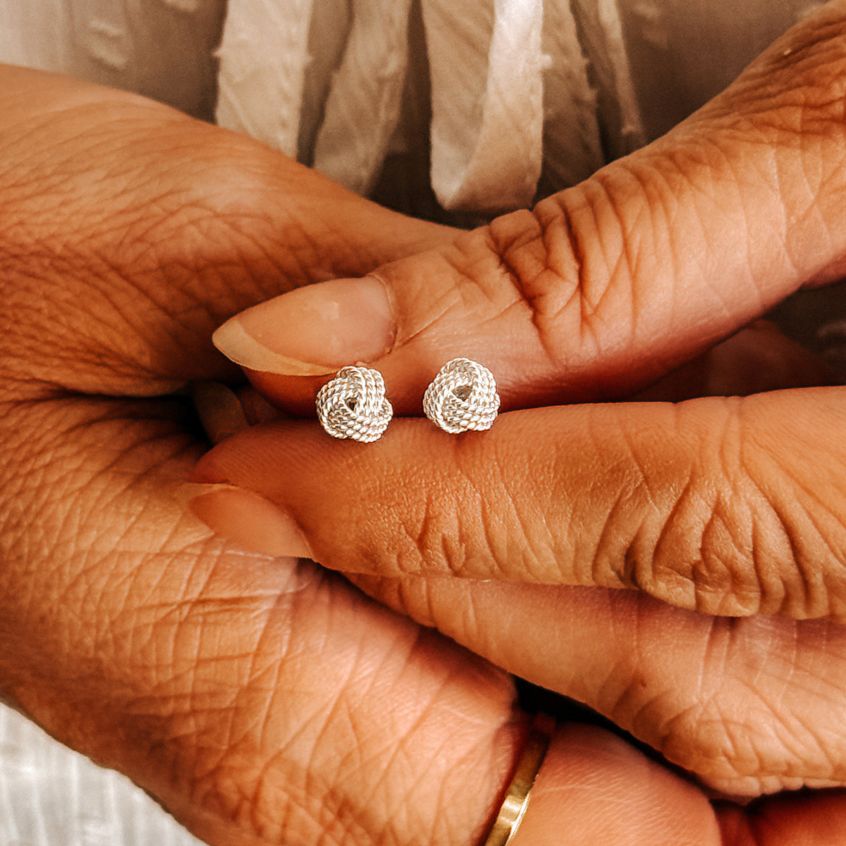 Love Knot Stud Earrings - Minimalist Knot Earrings