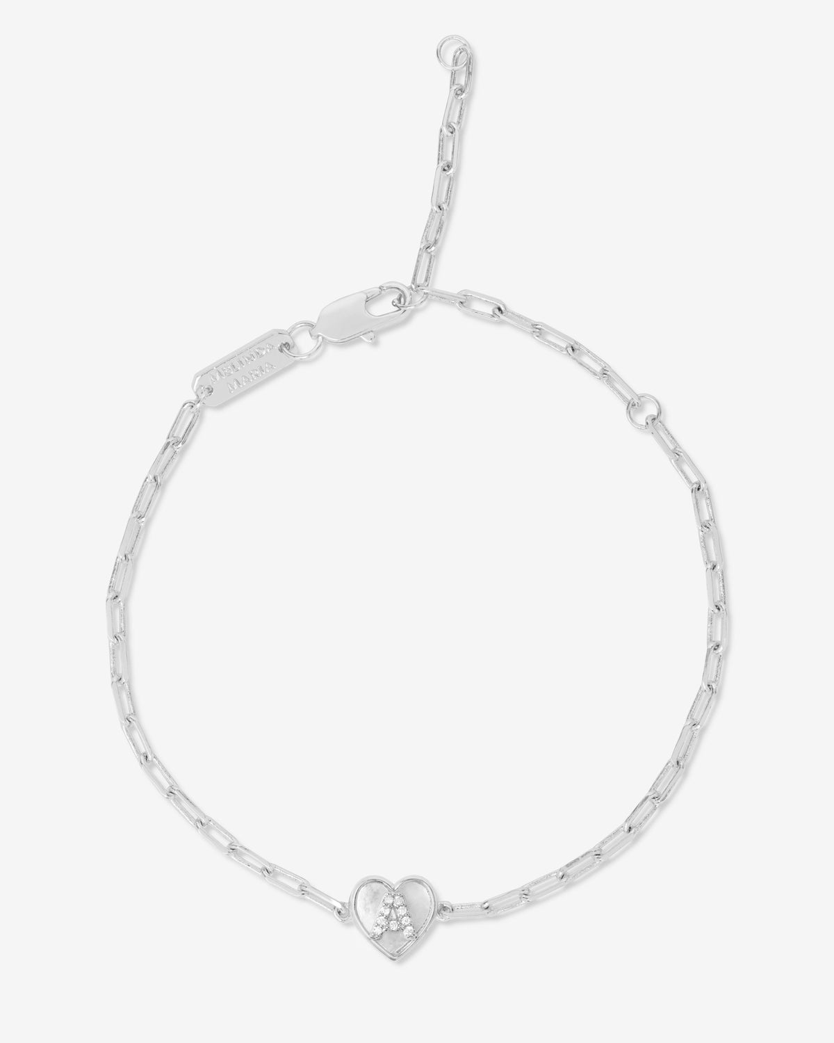 Love Letters Heart Bracelet - Silver|White Diamondettes