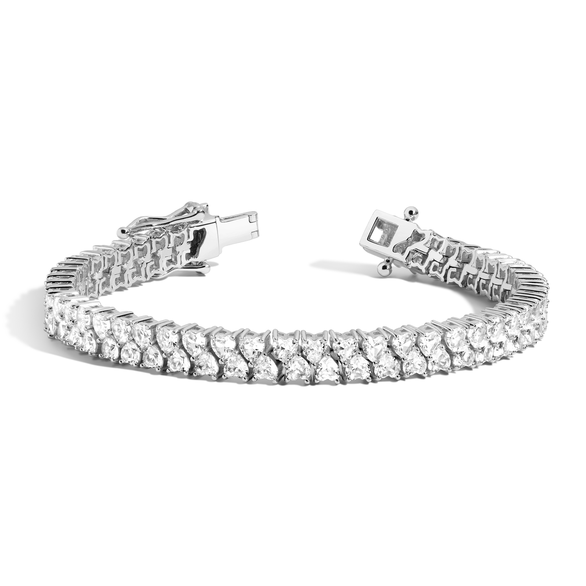 Lab Grown White Sapphire Love Affair Tennis Bracelet