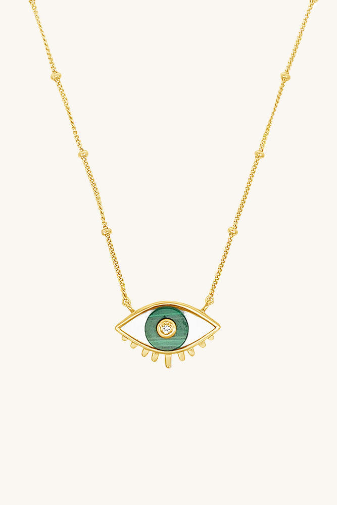 Lover's Eye Necklace - Malachite