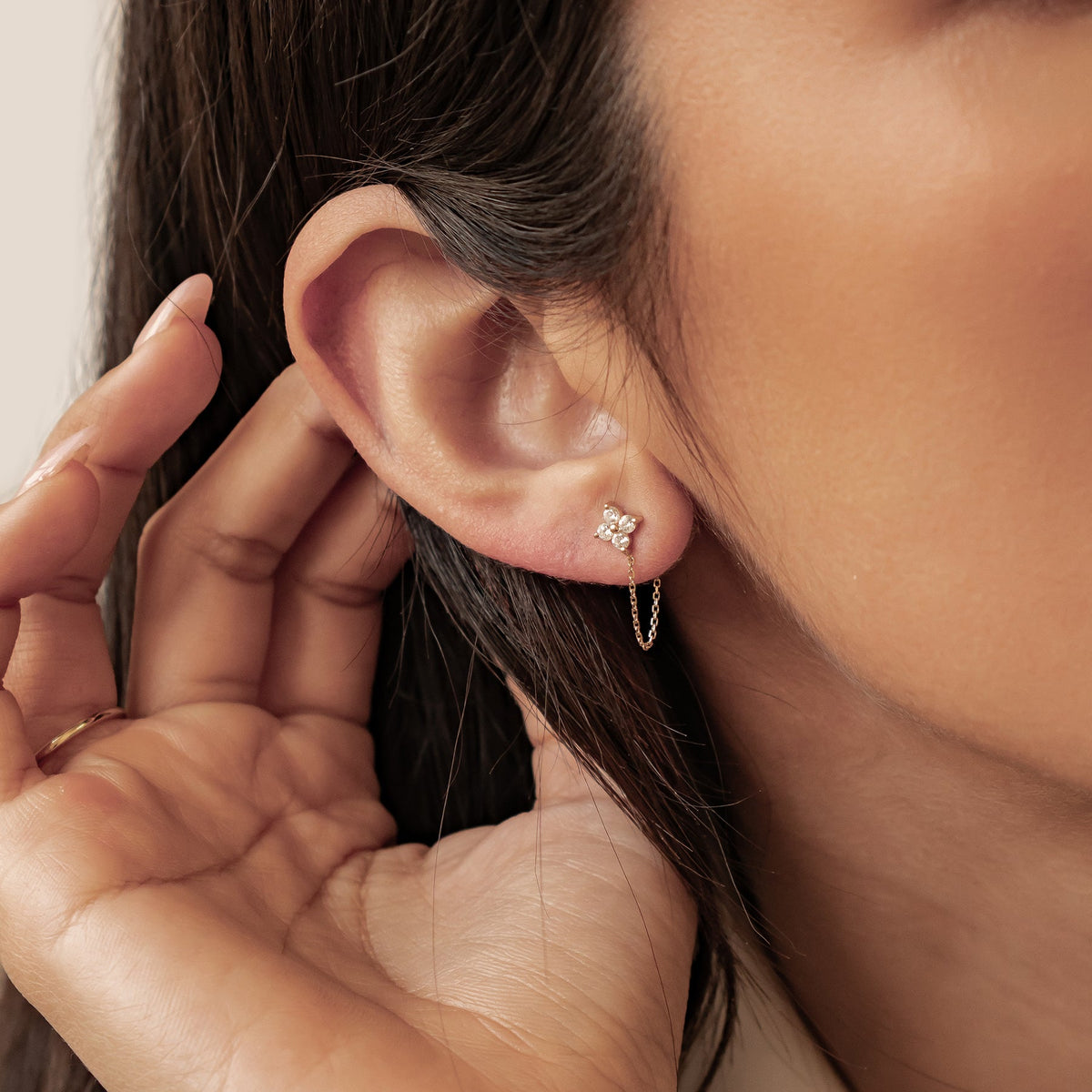 Luck Chain Earrings 14K Gold